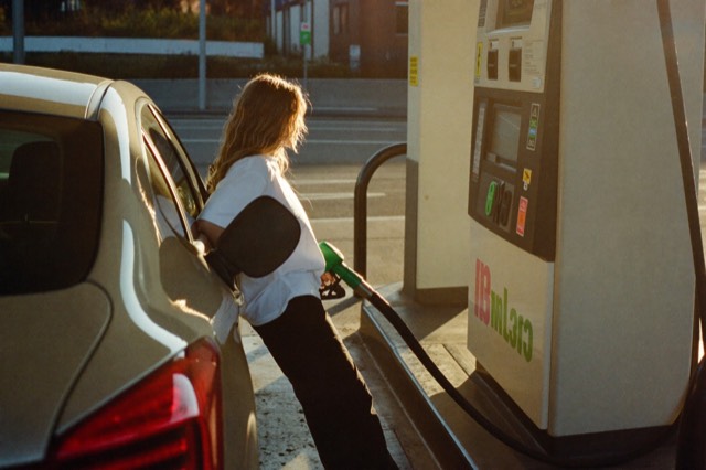 Filling the tank at golden hour