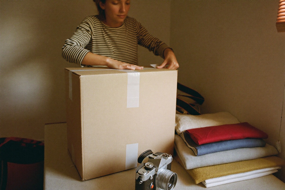 Packing a box to sell